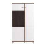 Βιτρινα Burgundy 2k VS1 140 Λευκο-Flagstaff Oak-Λευκο High Gloss Foil 79x40x139,5εκ S.p.k - Image 3