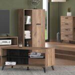 Βιτρινα Corvia Pop Flagstaf-Carbon 68x33x130εκ - Image 2