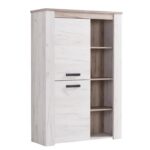 Βιτρινα Kent Pop Ν Grey Oak-White Oak 99x36x146εκ Knt