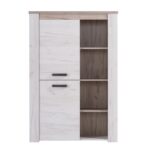 Βιτρινα Kent Pop Ν Grey Oak-White Oak 99x36x146εκ Knt - Image 3