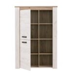 Βιτρινα Kent Pop Ν Grey Oak-White Oak 99x36x146εκ Knt - Image 4