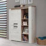 Βιτρινα Kent Pop Ν Grey Oak-White Oak 99x36x146εκ Knt - Image 5