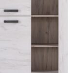 Βιτρινα Kent Pop Ν Grey Oak-White Oak 99x36x146εκ Knt - Image 6