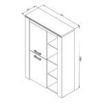 Βιτρινα Kent Pop Ν Grey Oak-White Oak 99x36x146εκ Knt - Image 8