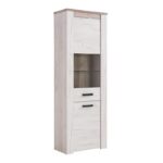 Βιτρινα Kent Vs Grey Oak-White Oak 68x36x195εκ Knt