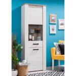 Βιτρινα Kent Vs Grey Oak-White Oak 68x36x195εκ Knt - Image 2