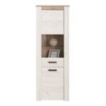 Βιτρινα Kent Vs Grey Oak-White Oak 68x36x195εκ Knt - Image 3