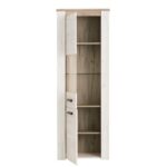 Βιτρινα Kent Vs Grey Oak-White Oak 68x36x195εκ Knt - Image 4