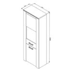 Βιτρινα Kent Vs Grey Oak-White Oak 68x36x195εκ Knt - Image 8