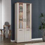 Βιτρινα Lambeth 2k VS2 191 Cashmere-Artisan Oak 80x36x191εκ - Image 2
