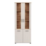 Βιτρινα Lambeth 2k VS2 191 Cashmere-Artisan Oak 80x36x191εκ - Image 5