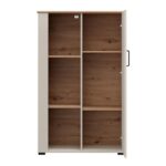 Βιτρινα Lambeth 2k1v 127 Cashmere-Artisan Oak 80x36x127εκ - Image 4