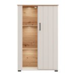Βιτρινα Lambeth 2k1v 127 Cashmere-Artisan Oak 80x36x127εκ - Image 5