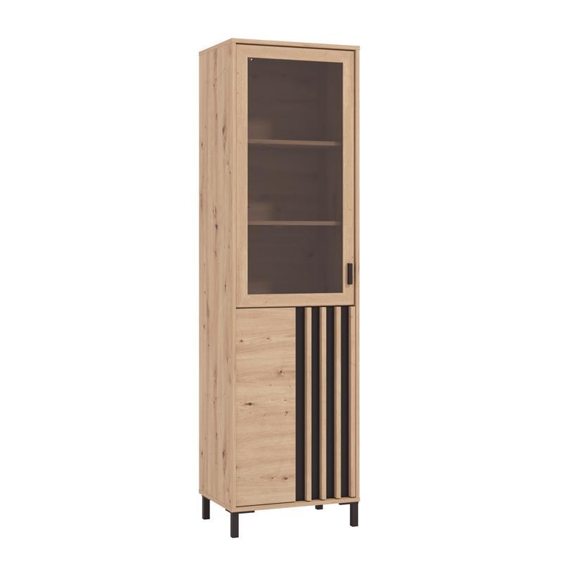 bitrina-laval-1k-vs1-193-artisan-oak-mayro-55x40x193ek1747073743 Βιτρινα Laval 1k VS1 193 Artisan Οακ/Μαυρο 55x40x193εκ - Image 1