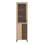Βιτρινα Laval 1k VS1 193 Artisan Οακ/Μαυρο 55x40x193εκ - Image 3