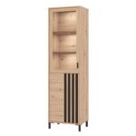 Βιτρινα Laval 1k VS1 193 Artisan Οακ/Μαυρο 55x40x193εκ - Image 6
