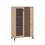 Βιτρινα Laval 2k VS1 129 Artisan Οακ/Μαυρο 80x40x129εκ