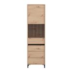 Βιτρινα Marron 1k VS1 193 Artisan-Μαυρο Ματ 55x40x193εκ - Image 3