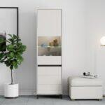 Βιτρινα Marron 1k VS1 193 Cashmere-Μαυρο Ματ 55x40x193εκ - Image 2