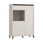 Βιτρινα Marron 2k VS1 135 Cashmere-Μαυρο Ματ 93x40x135εκ