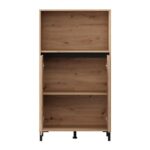 Βιτρινα Marron 2k2v Pop 135 Artisan-Μαυρο Ματ 74x40x135εκ - Image 4