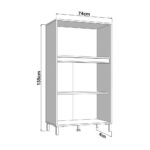 Βιτρινα Marron 2k2v Pop 135 Artisan-Μαυρο Ματ 74x40x135εκ - Image 6