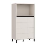 Βιτρινα Marron 2k2v Pop 135 Cashmere-Μαυρο Ματ 74x40x135εκ