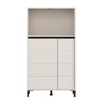 Βιτρινα Marron 2k2v Pop 135 Cashmere-Μαυρο Ματ 74x40x135εκ - Image 3