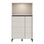Βιτρινα Marron 2k2v Pop 135 Cashmere-Μαυρο Ματ 74x40x135εκ - Image 5