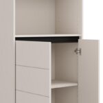 Βιτρινα Marron 2k2v Pop 135 Cashmere-Μαυρο Ματ 74x40x135εκ - Image 6