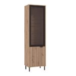 Βιτρινα Mayenne 1k VS1 Artisan Oak-Μαυρο Mat 55x40x195εκ