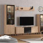 Βιτρινα Mayenne 1k VS1 Artisan Oak-Μαυρο Mat 55x40x195εκ - Image 2