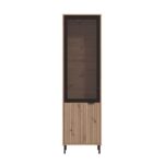 Βιτρινα Mayenne 1k VS1 Artisan Oak-Μαυρο Mat 55x40x195εκ - Image 3