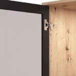 Βιτρινα Mayenne 1k VS1 Artisan Oak-Μαυρο Mat 55x40x195εκ - Image 5