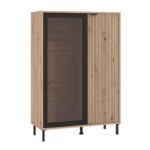 Βιτρινα Mayenne 2k VS1 Artisan Oak-Μαυρο Mat 93x40x137εκ