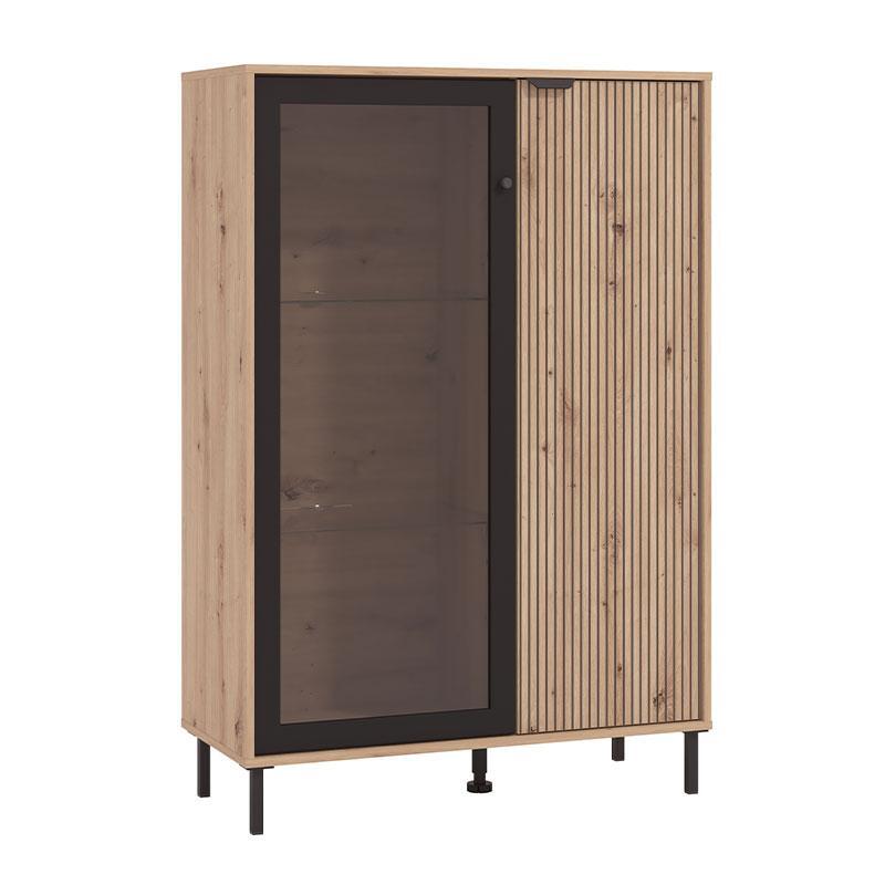 bitrina-mayenne-2k-vs1-artisan-oak-mayro-mat-93x40x137ek1715175602 Βιτρινα Mayenne 2k VS1 Artisan Oak-Μαυρο Mat 93x40x137εκ - Image 1