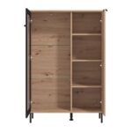 Βιτρινα Mayenne 2k VS1 Artisan Oak-Μαυρο Mat 93x40x137εκ - Image 4