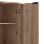 Βιτρινα Mayenne 2k VS1 Artisan Oak-Μαυρο Mat 93x40x137εκ - Image 5