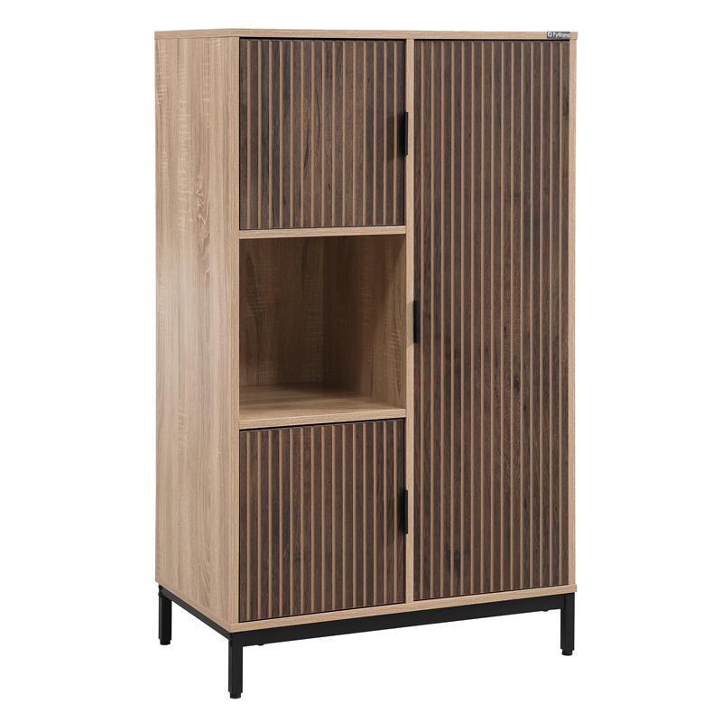bitrina-metalliki-fylliana-rythmos-sonoma-wallnut-chroma-70x40x120ek1779269411 Βιτρινα Fylliana Rythmos Sonoma-Wallnut Χρωμα 70x40x120εκ - Image 1