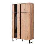 Βιτρινα Sardinia 2k VS1 Artisan Oak / Μαυρο 84.5x35x153.5εκ Srd