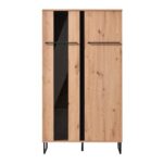 Βιτρινα Sardinia 2k VS1 Artisan Oak / Μαυρο 84.5x35x153.5εκ Srd - Image 3