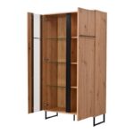 Βιτρινα Sardinia 2k VS1 Artisan Oak / Μαυρο 84.5x35x153.5εκ Srd - Image 4