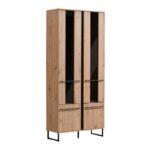 Βιτρινα Sardinia 2k VS2 Artisan Oak / Μαυρο 84.5x35x193.5εκ Srd