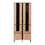 Βιτρινα Sardinia 2k VS2 Artisan Oak / Μαυρο 84.5x35x193.5εκ Srd - Image 3