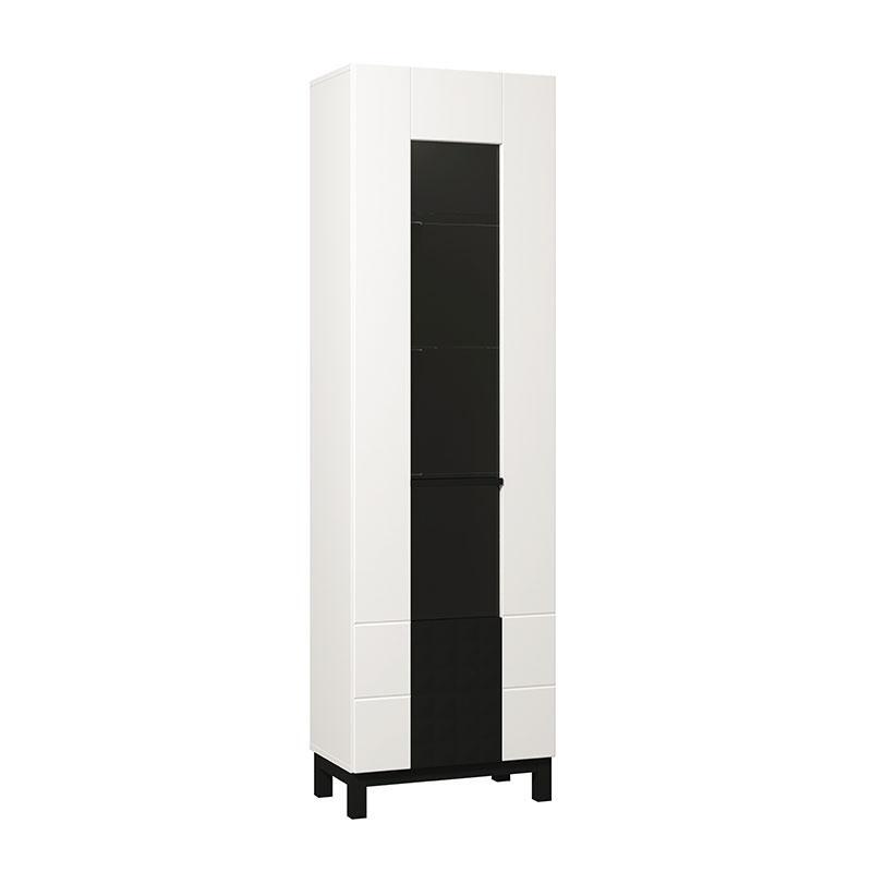 bitrina-sarthe-1k-vs1-leyko-mayro-leyko-mat-mayro-mat-58x35x204ek1715608202 Βιτρινα Sarthe 1k VS1 Λευκο-Μαυρο-Λευκο Ματ-Μαυρο Mat 58x35x204εκ N.t.v - Image 1