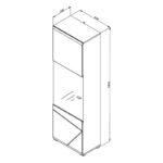 Βιτρινα Trentino 1k Vs Λευκο-Μαυρο-Λευκη Λακα 58x35x190εκ S.p.f - Image 7