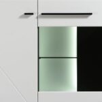 Βιτρινα Trentino 2k VS1 Λευκο-Μαυρο-Λευκη Λακα 87,5x35x124εκ S.p.f - Image 6