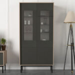 Βιτρινα Fylliana Trodel Γκρι-Grey Oak 90*40*185