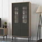 Βιτρινα Fylliana Trodel Γκρι-Grey Oak 90*40*185 - Image 2