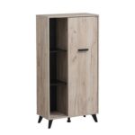 Βιτρινα Umbria Pop Grey Oak-Μαυρο 67x33x130εκ